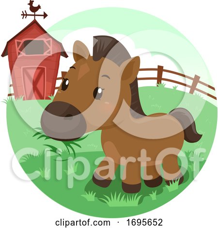 Horse Barn Grass Illustration by BNP Design Studio