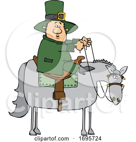 Cartoon Leprechaun Riding a Horse by djart