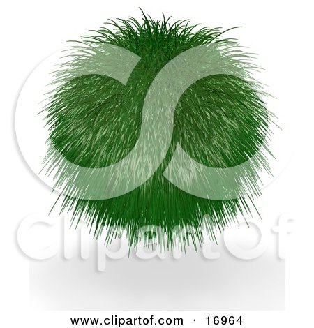 Environmental Clipart Illustration Image of a Grassy Green Ball Plant by Leo Blanchette