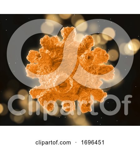 3D Abstract Virus Cell on a Bokeh Lights Background by KJ Pargeter