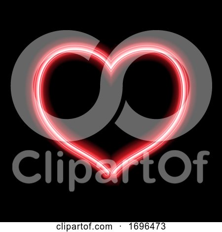 Glowing Neon Heart Design for Valentines Day by KJ Pargeter
