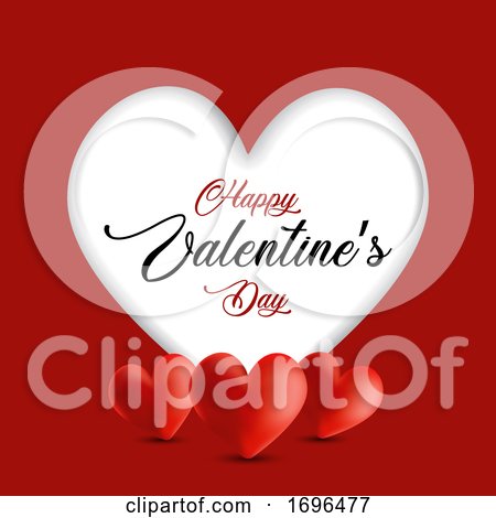 Valentines Day Background with Cutout Heart by KJ Pargeter