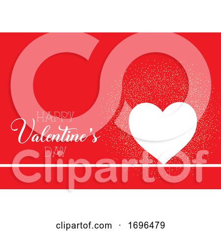 Valentine's Day Background with Heart and Confetti by KJ Pargeter