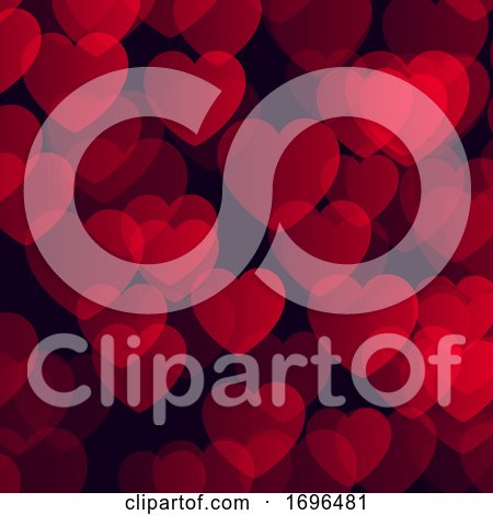 Valentine's Day Background with Bokeh Hearts Design by KJ Pargeter