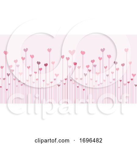 Valentines Day Banner with Abstract Hearts Design by KJ Pargeter