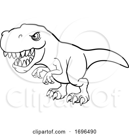 Tyrannosaurus T Rex Dinosaur Cartoon Character by AtStockIllustration