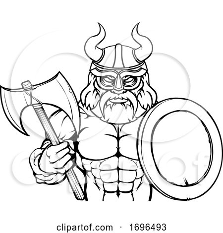 Viking Warrior Mascot by AtStockIllustration