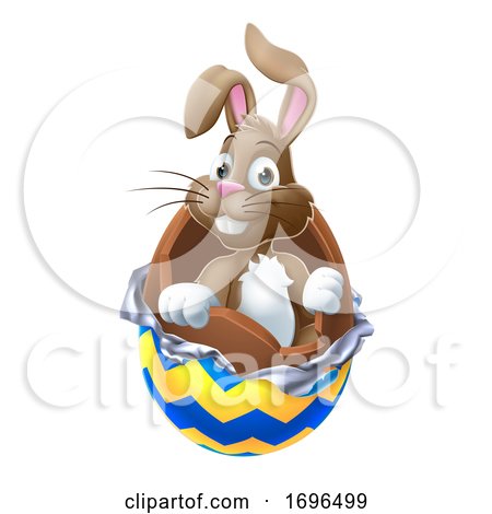 Easter Bunny Chocolate Egg Cartoon by AtStockIllustration