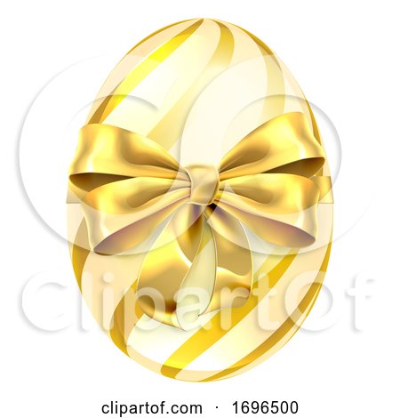 Easter Egg Gold Bow Ribbon Design by AtStockIllustration