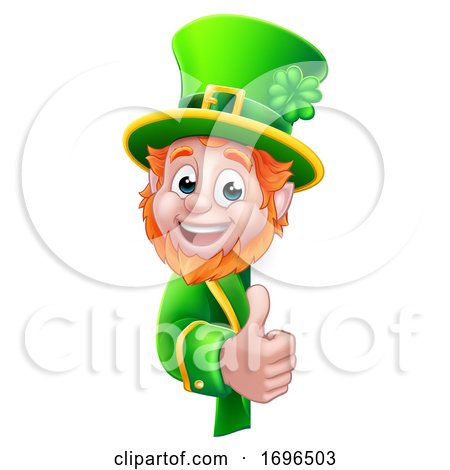 Leprechaun St Patricks Day Cartoon Sign by AtStockIllustration