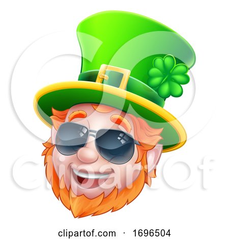 Cool Sunglasses Leprechaun St Patricks Day Cartoon by AtStockIllustration