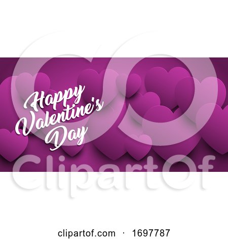Valentines Day Banner with Heart Design by KJ Pargeter