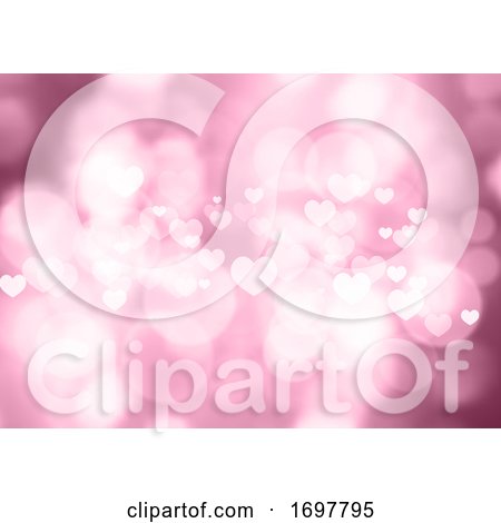 Pink Bokeh Hearts Valentine's Day Background by KJ Pargeter