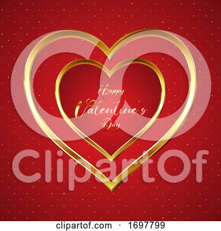 Elegant Valentines Day Background with Gold Hearts by KJ Pargeter
