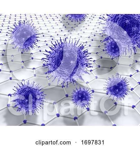 3D Virus Cells on a Molecule Background by KJ Pargeter