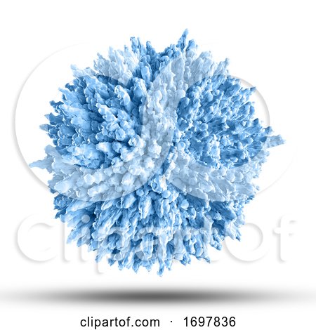 3D Detailed Abstract Virus Cell on White Background by KJ Pargeter