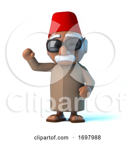 3d Moroccan Man Waves Hello by Steve Young
