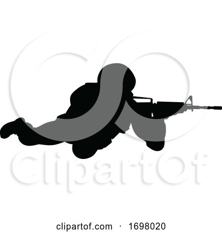 Soldier Military Detailed Silhouette by AtStockIllustration