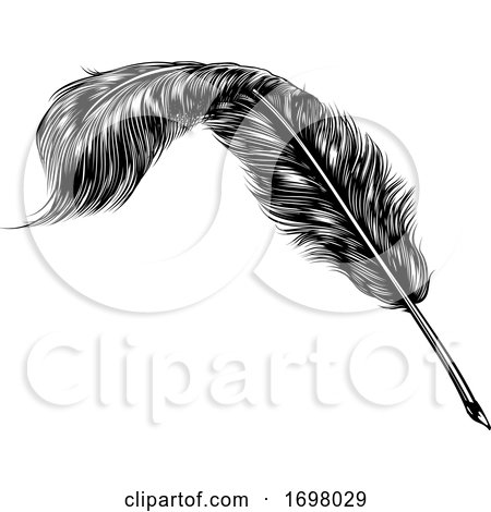 Writing Quill Feather Ink Pen by AtStockIllustration