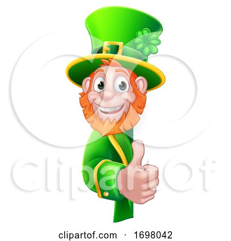 St Patricks Day Leprechaun Cartoon Sign by AtStockIllustration