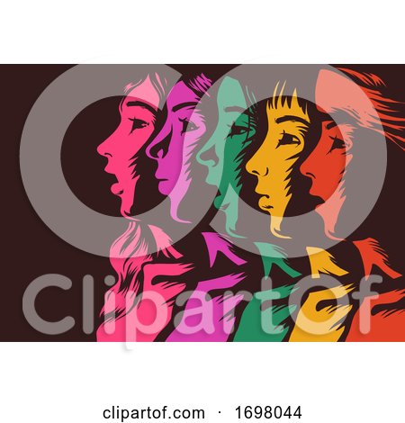 Women Colored Unity Stencil Illustration by BNP Design Studio