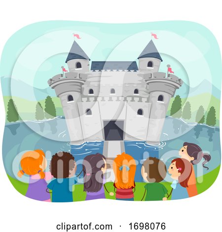 Stickman Kids Moat Castle Illustration by BNP Design Studio