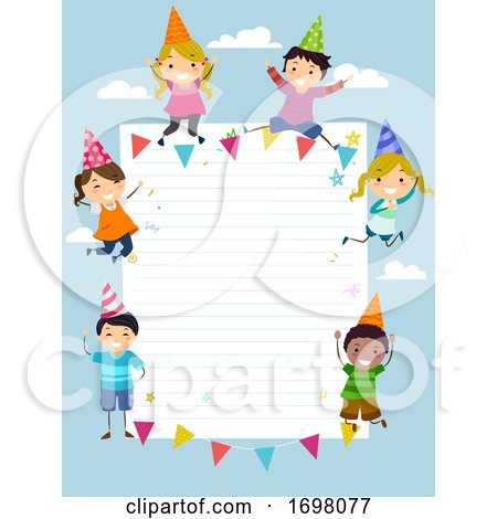Stickman Kids Paper Party Paper Board Illustration by BNP Design Studio