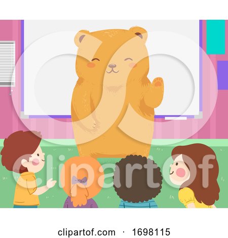 Kids Students Bear Hello Classroom Illustration by BNP Design Studio