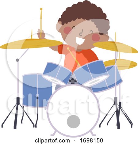 Kid Boy Drum Practice Kid Activity Illustration by BNP Design Studio