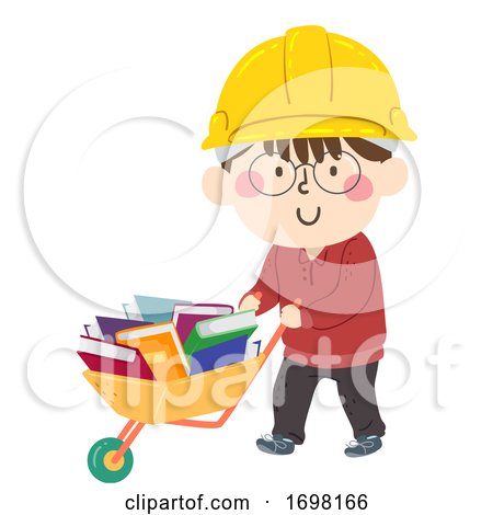 Kid Boy Construction Wheelbarrow Illustration by BNP Design Studio