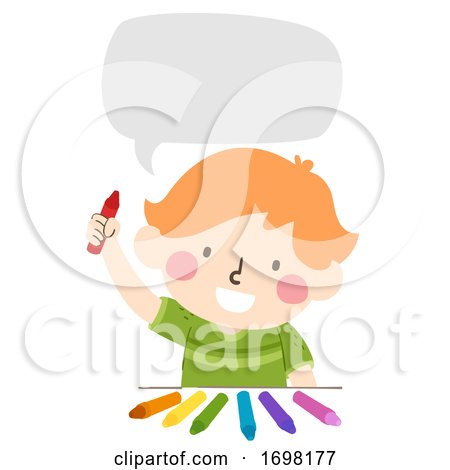 Kid Boy Colors Speech Bubble Illustration by BNP Design Studio