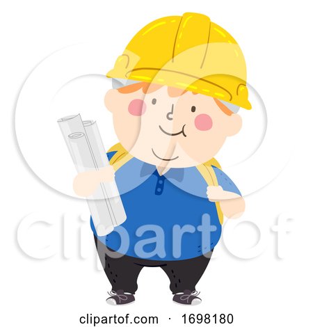 Kid Boy Construction Engineer Student Illustration by BNP Design Studio