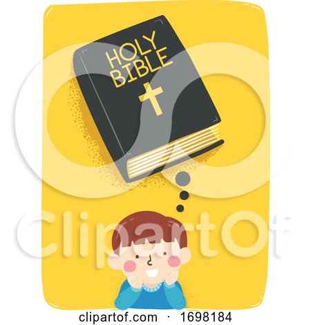 Kid Boy Think Bible Illustration by BNP Design Studio