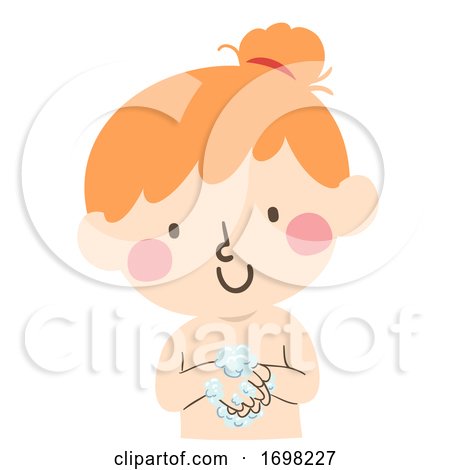 Kid Toddler Girl Hand Wash Illustration by BNP Design Studio