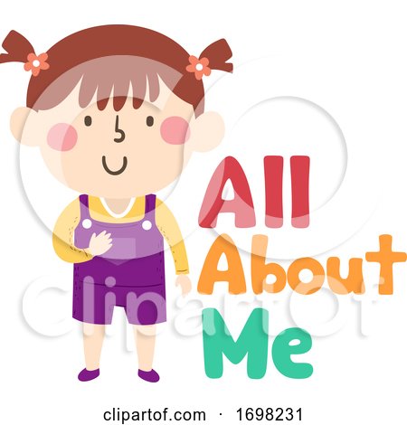 Kid Girl All About Me Illustration by BNP Design Studio