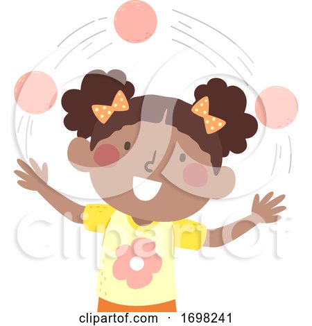 Kid Girl African Juggle Ball Illustration by BNP Design Studio