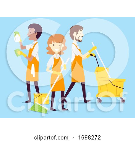 People Cleaning Crew Job Illustration by BNP Design Studio