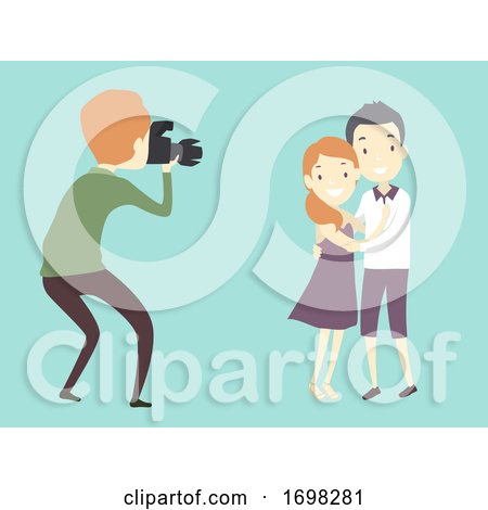 Man Photographer Couple Shoot Illustration by BNP Design Studio