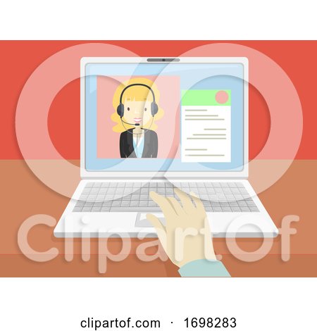Girl Laptop Online Interview Hand Illustration by BNP Design Studio