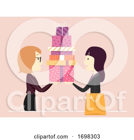 Girl Gift Shopper Job Illustration by BNP Design Studio