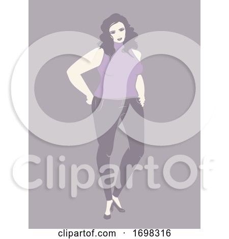 Woman Plus Size Model Illustration by BNP Design Studio