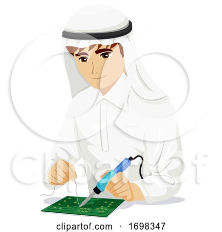 Teen Guy Qatar Robotics Illustration by BNP Design Studio