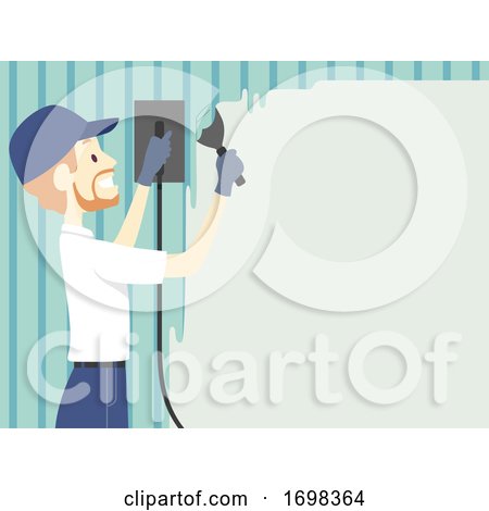Man Wallpaper Remover Job Illustration by BNP Design Studio