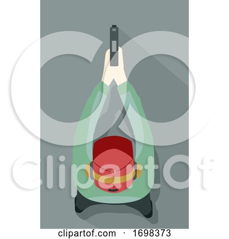 Man Isosceles Gun Grip Illustration by BNP Design Studio