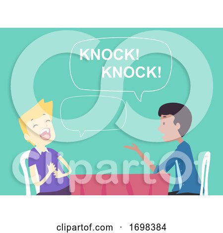 People Man Knock Knock Joke Game Illustration by BNP Design Studio