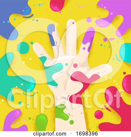 Hand Right Splat Colors Illustration by BNP Design Studio