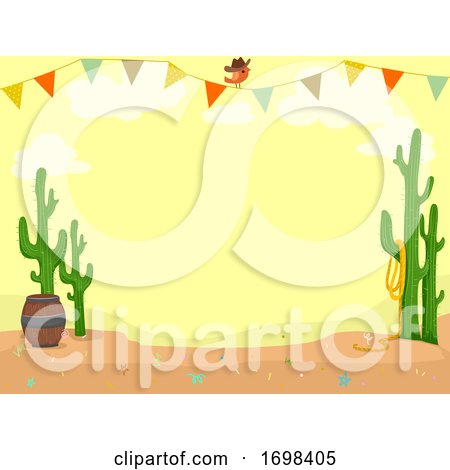 Party Cowboy Theme Desert Buntings Illustration by BNP Design Studio