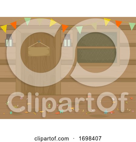 Party Cabin Theme Buntings Background Illustration by BNP Design Studio