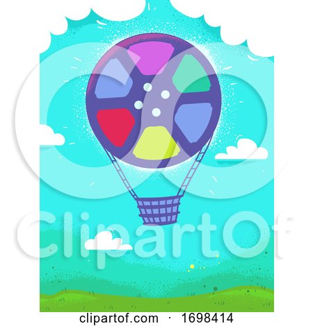 Film Reel Hot Air Balloon Background Illustration by BNP Design Studio