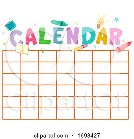Calendar Template School Design Illustration by BNP Design Studio